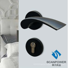 Modern Style Indoor Dual Latch Room Door Panel Handle Lock With Key